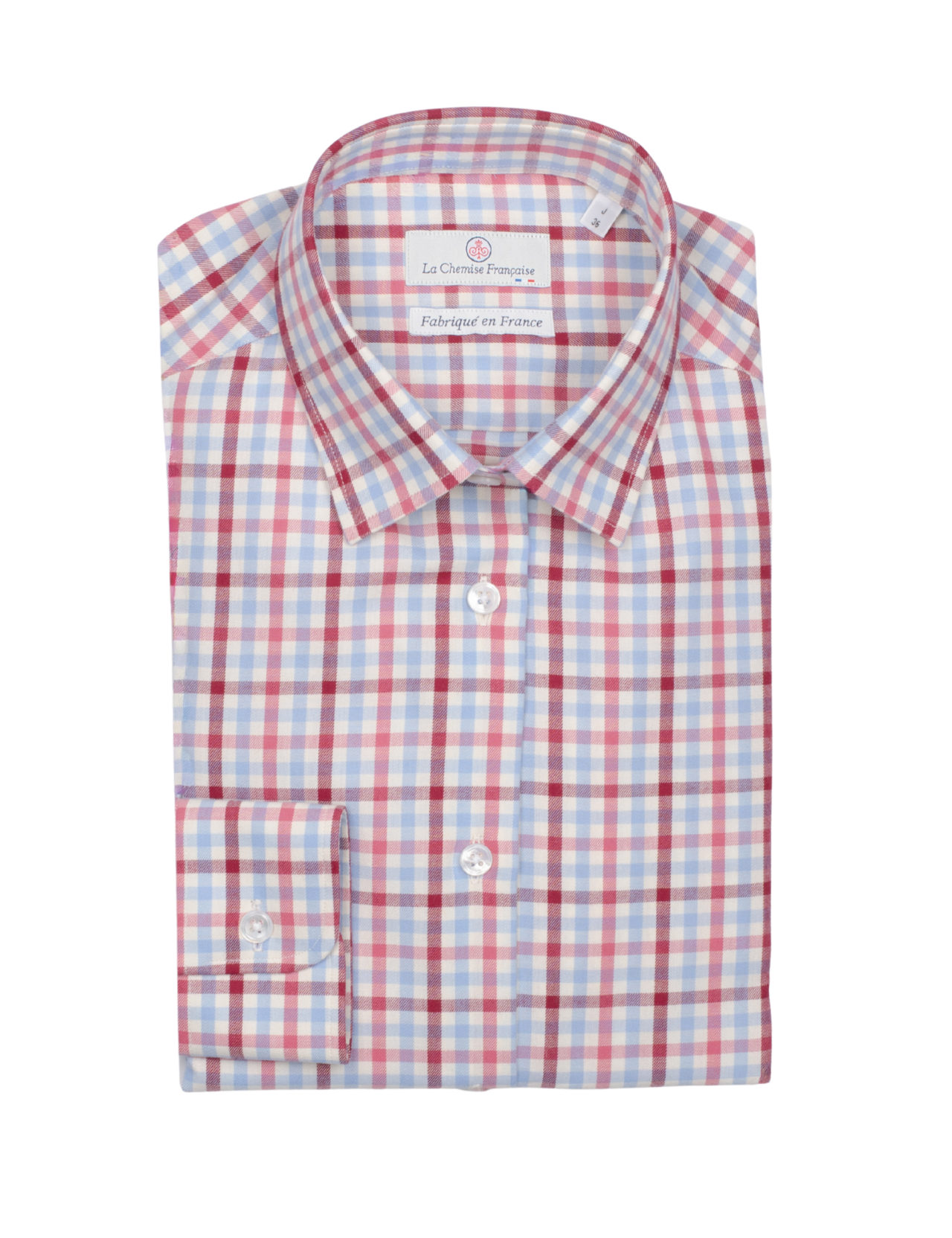la chemise francaise chemise femme flanelle carreaux col souple rose bleu pliee 8acb46ea 8d9d 4679 b349 4f1e269a12ed La Chemise Française - Chemisier Flanelle Légère à Carreaux Rose – 46