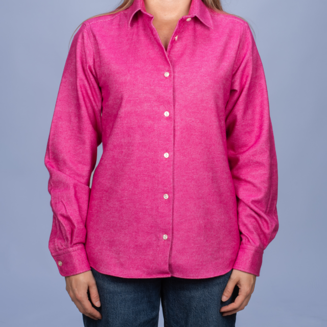La Chemise Française - Chemisier Flanelle Chaude Fuchsia – 40
