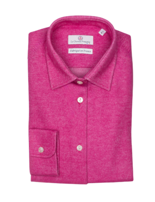 La Chemise Française - Chemisier Flanelle Chaude Fuchsia