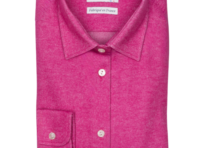 la chemise francaise chemise femme flanelle fuchsia pliee La Chemise Française - Chemisier Flanelle Chaude Fuchsia – 40