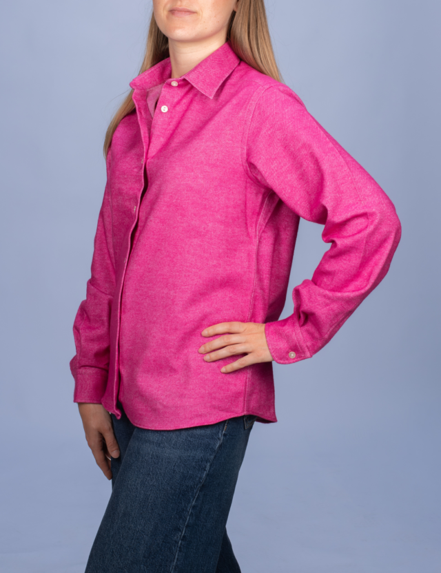 La Chemise Française - Chemisier Flanelle Chaude Fuchsia – 40