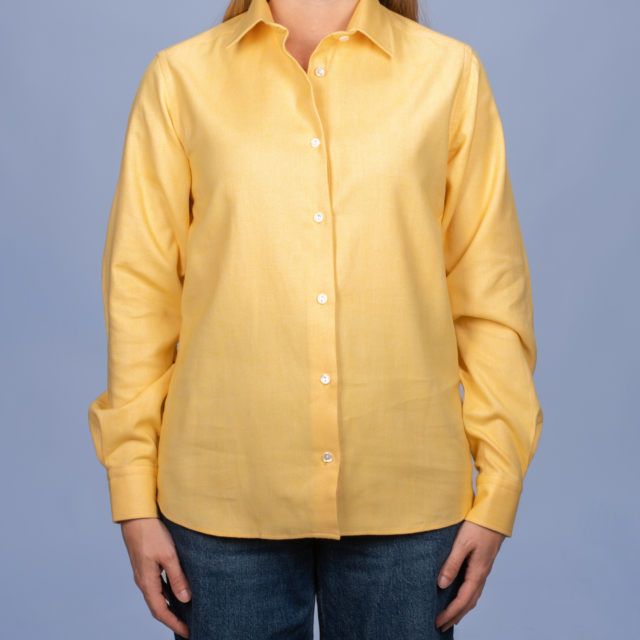 La Chemise Française - Chemisier Flanelle Chaude Chverons Jaune – 46