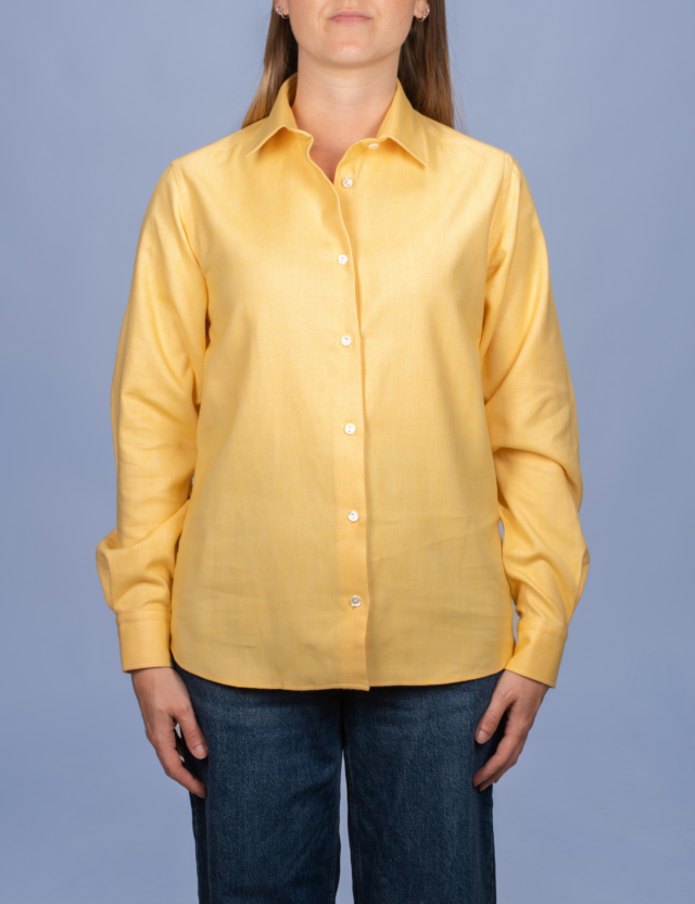 La Chemise Française - Chemisier Flanelle Chaude Chverons Jaune – 46