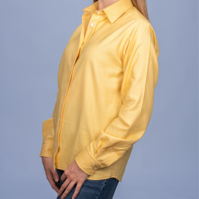 La Chemise Française - Chemisier Flanelle Chaude Chverons Jaune – 46
