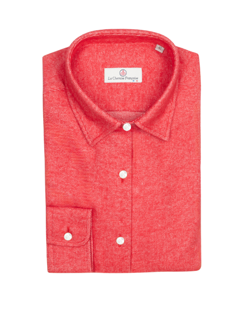 La Chemise Française - Chemisier Flanelle Chaude Rouge – 46