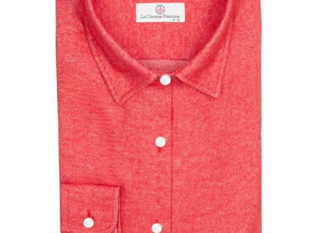 La Chemise Française - Chemisier Flanelle Chaude Rouge – 46