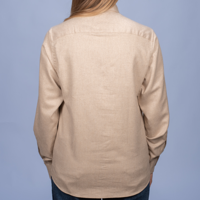 La Chemise Française - Chemisier Flanelle Chaude Sable – 46