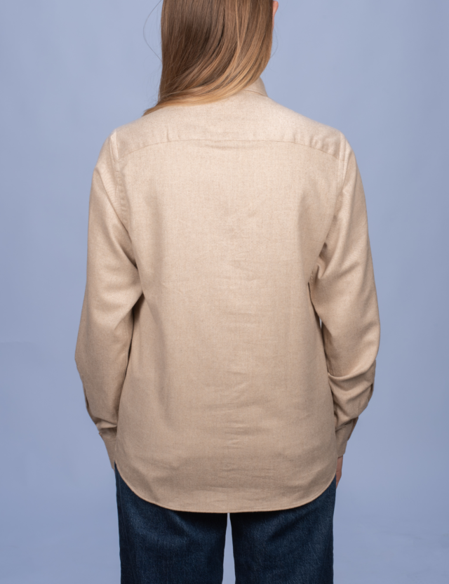 La Chemise Française - Chemisier Flanelle Chaude Sable – 46