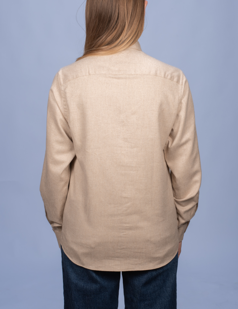 La Chemise Française - Chemisier Flanelle Chaude Sable – 46