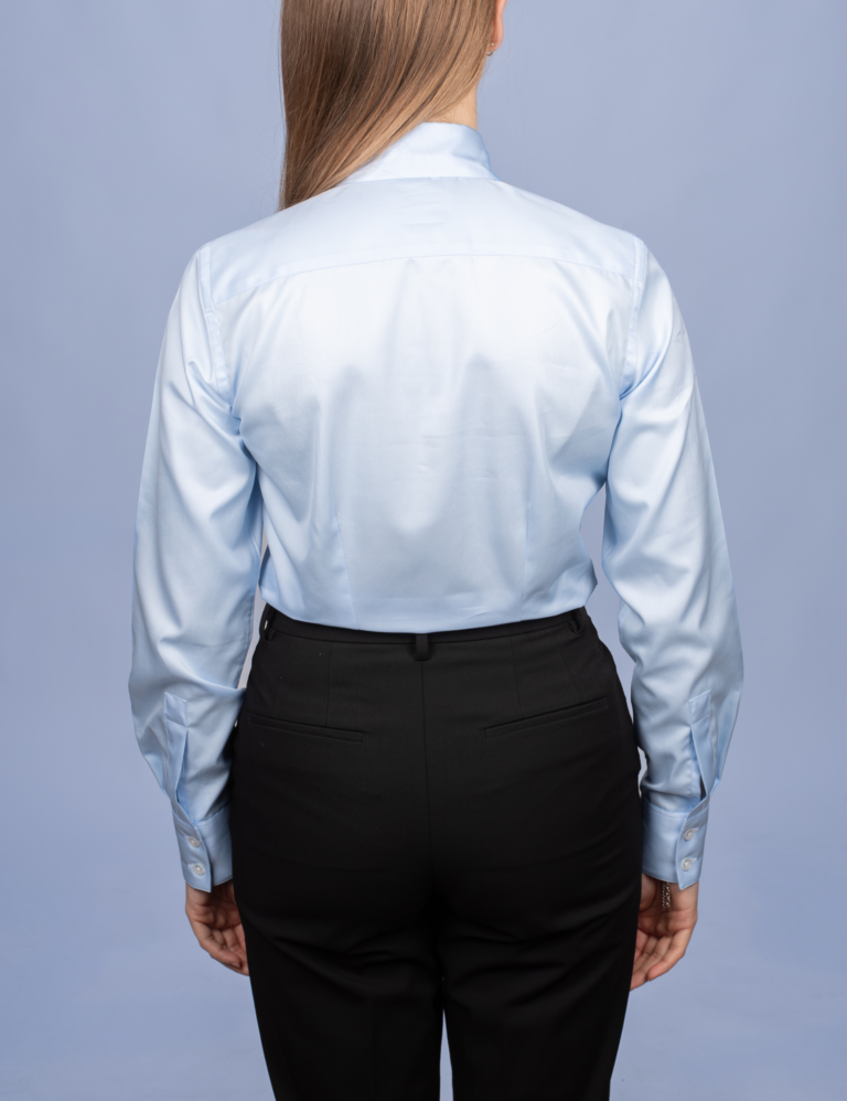 La Chemise Française - Chemisier Twill Fin Bleu Ciel – Droite / 48