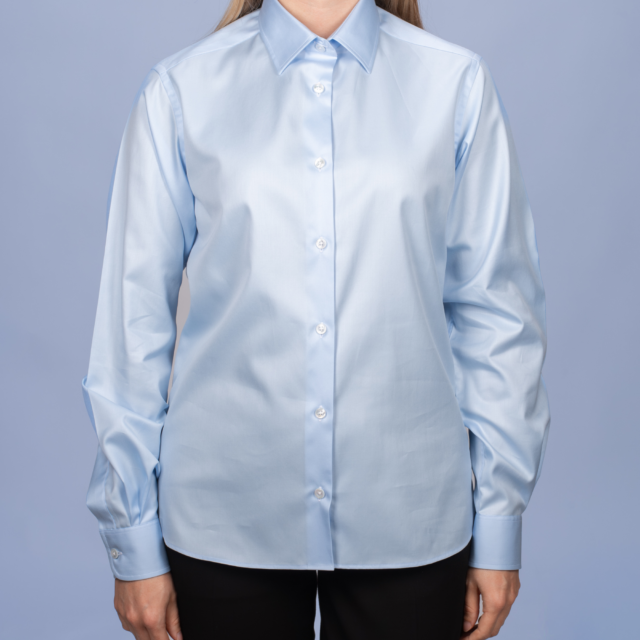 La Chemise Française - Chemisier Twill Fin Bleu Ciel – Ajustée / 32