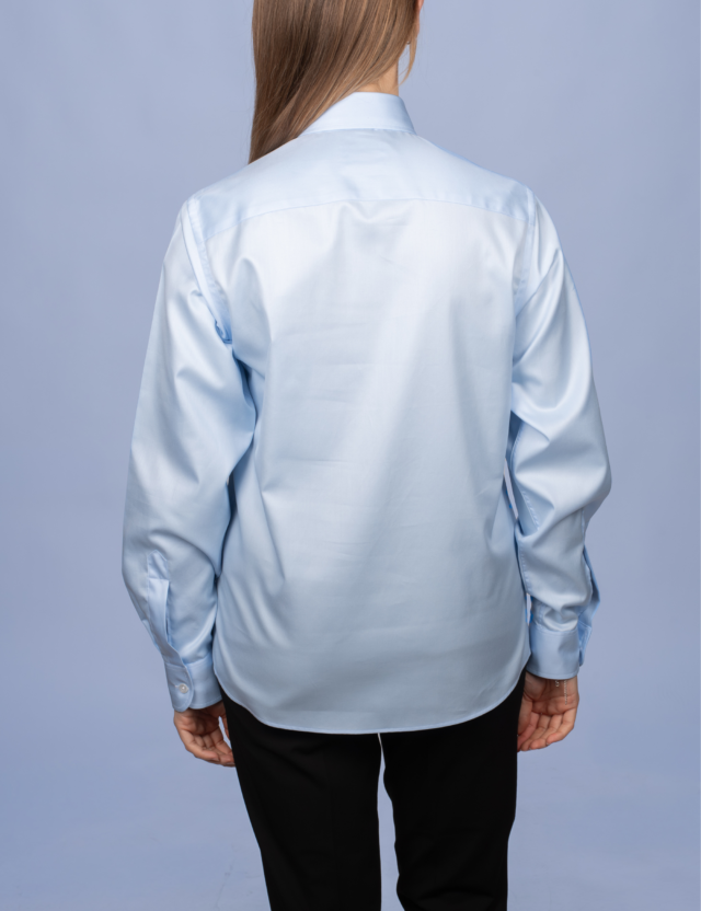 La Chemise Française - Chemisier Twill Fin Bleu Ciel – Ajustée / 32