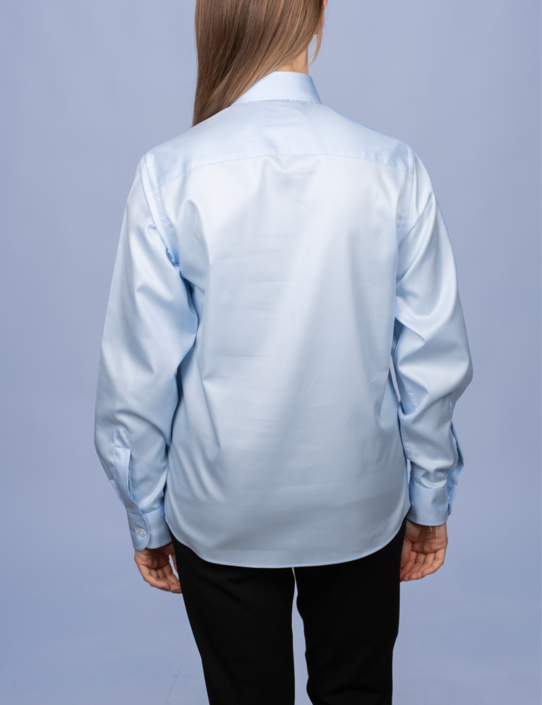 La Chemise Française - Chemisier Twill Fin Bleu Ciel – Droite / 48