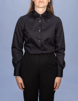 La Chemise Française - Chemisier Satin Noir