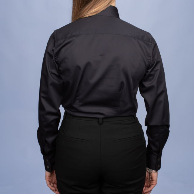 La Chemise Française - Chemisier Satin Noir – Droite / 48