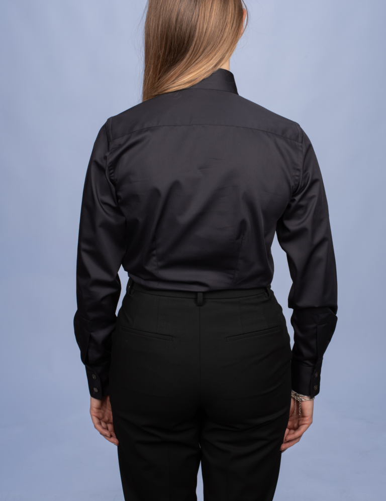 La Chemise Française - Chemisier Satin Noir – Droite / 48