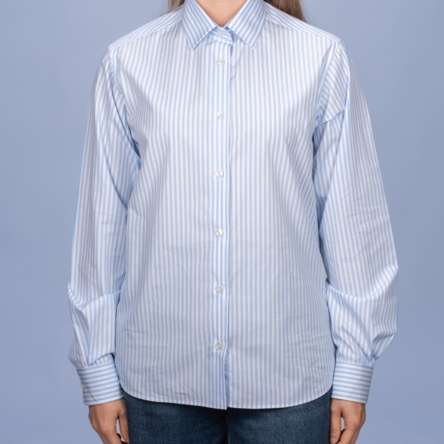 La Chemise Française - Chemisier Rayure Bleu Ciel – 48