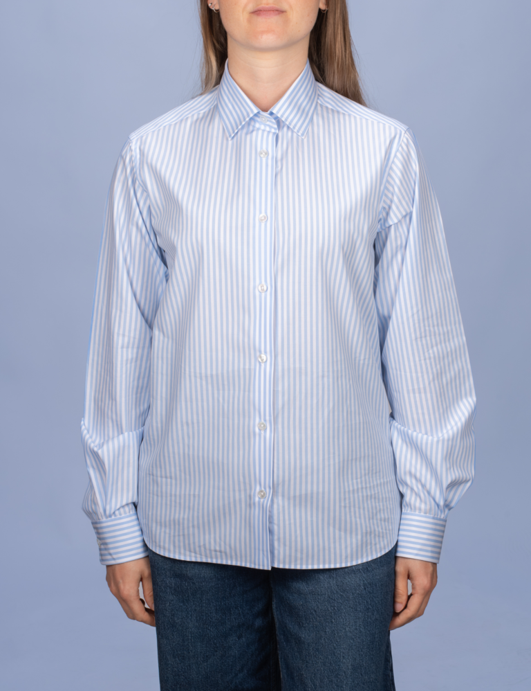 La Chemise Française - Chemisier Rayure Bleu Ciel – 48