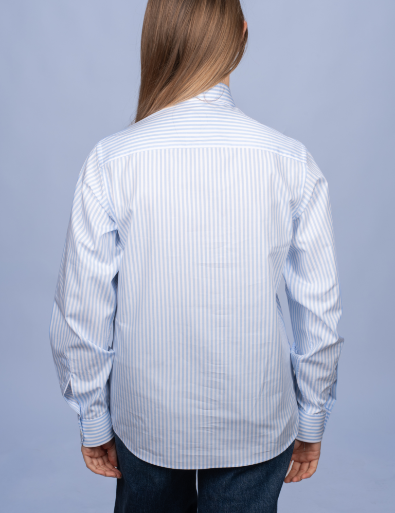 La Chemise Française - Chemisier Rayure Bleu Ciel – 48