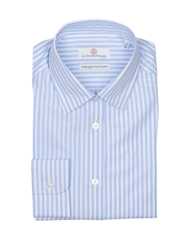 La Chemise Française - Chemisier Rayure Bleu Ciel