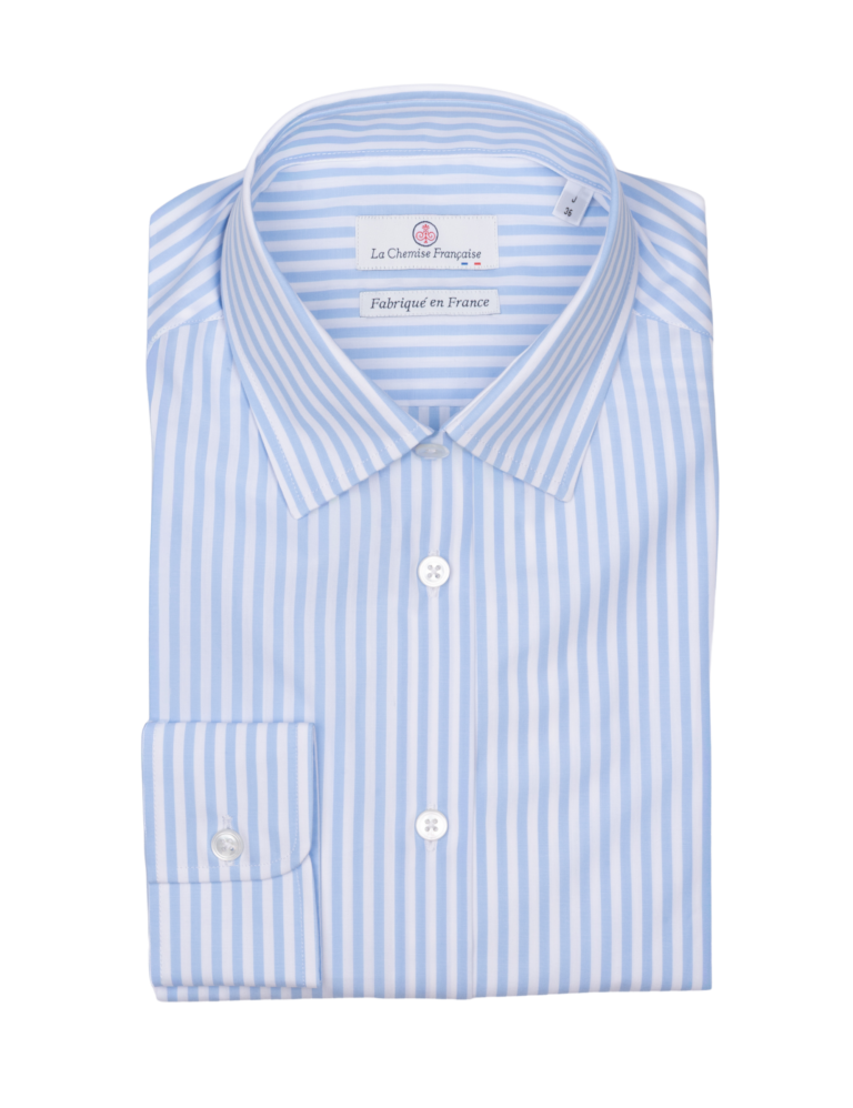La Chemise Française - Chemisier Rayure Bleu Ciel – 48