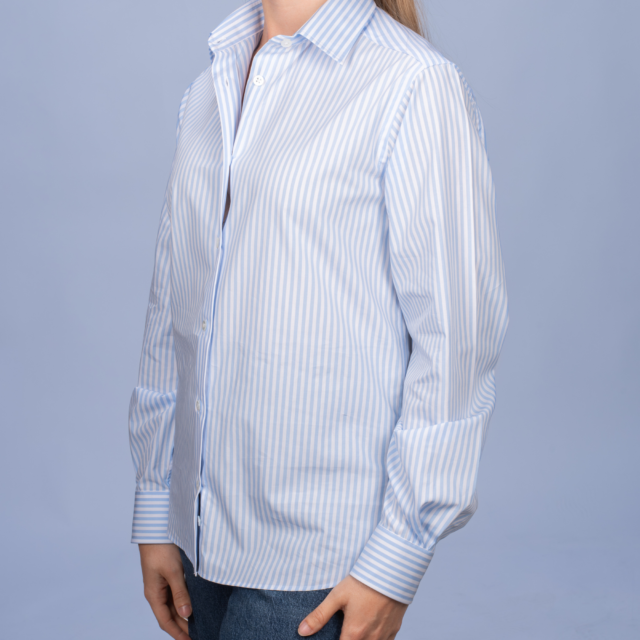 La Chemise Française - Chemisier Rayure Bleu Ciel – 48