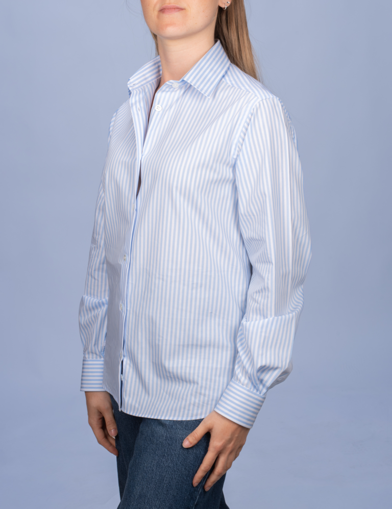 La Chemise Française - Chemisier Rayure Bleu Ciel – 48