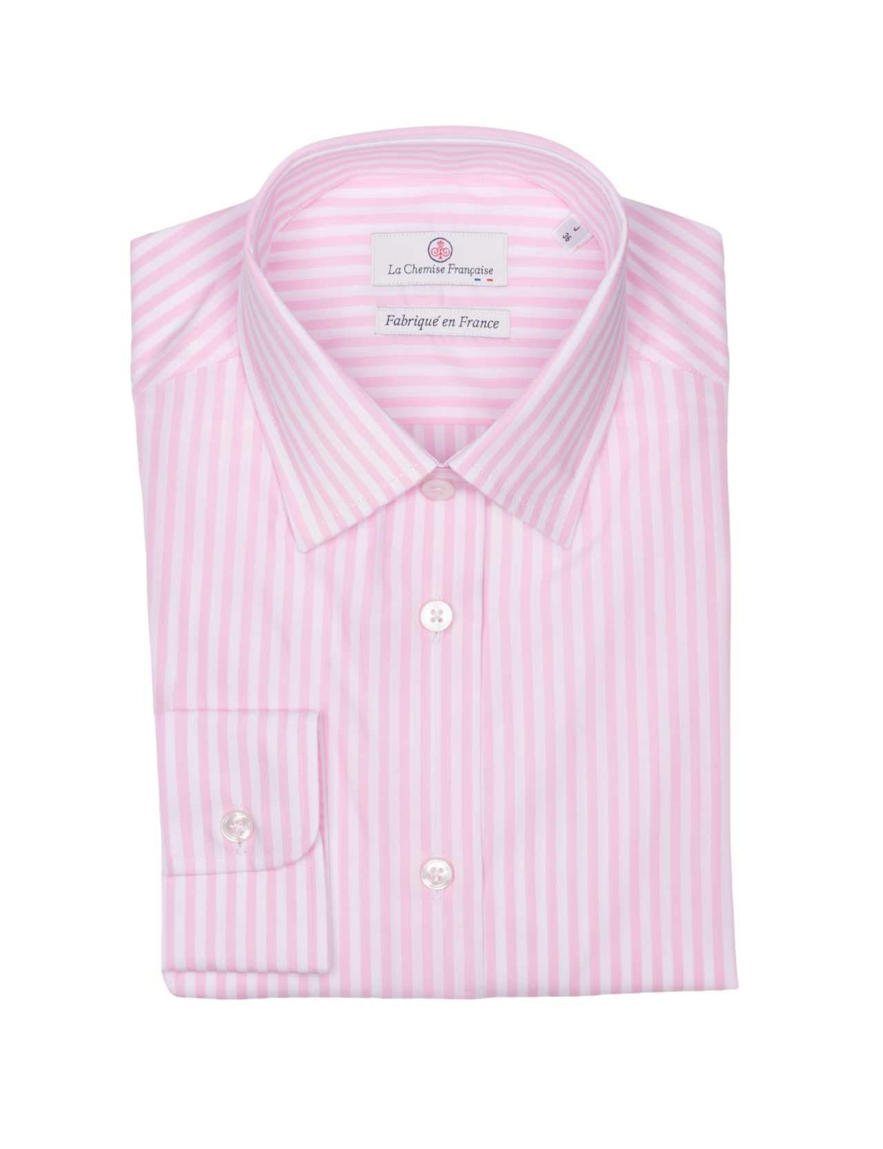 la chemise francaise chemise femme rayure rose pliee La Chemise Française - Chemisier Rayure Rose – 48