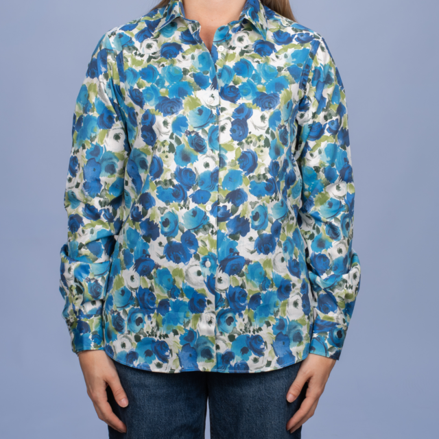 La Chemise Française - Chemisier Roseraie Bleue – 46