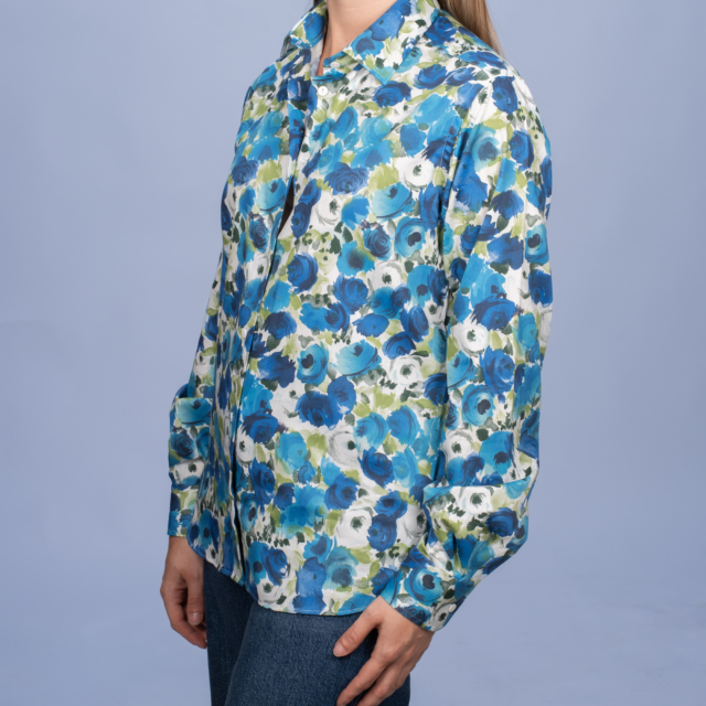 La Chemise Française - Chemisier Roseraie Bleue – 46