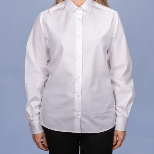 La Chemise Française - Chemisier Satin Blanc – Droite / 48