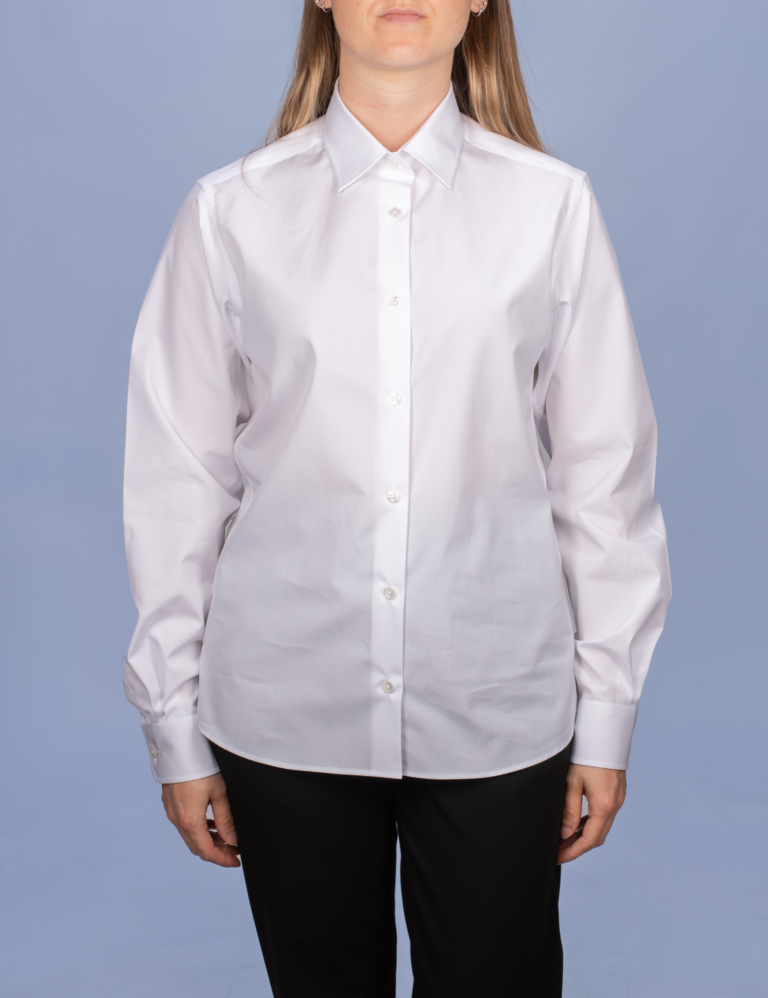 La Chemise Française - Chemisier Satin Blanc – Droite / 48