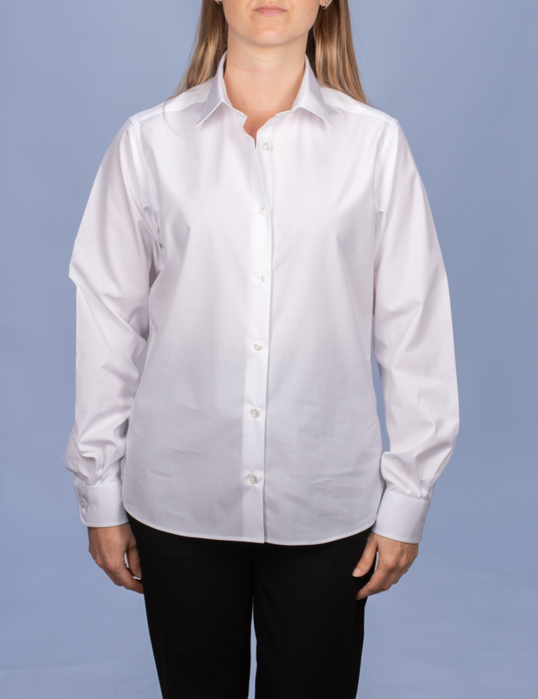 La Chemise Française - Chemisier Satin Blanc – Droite / 48