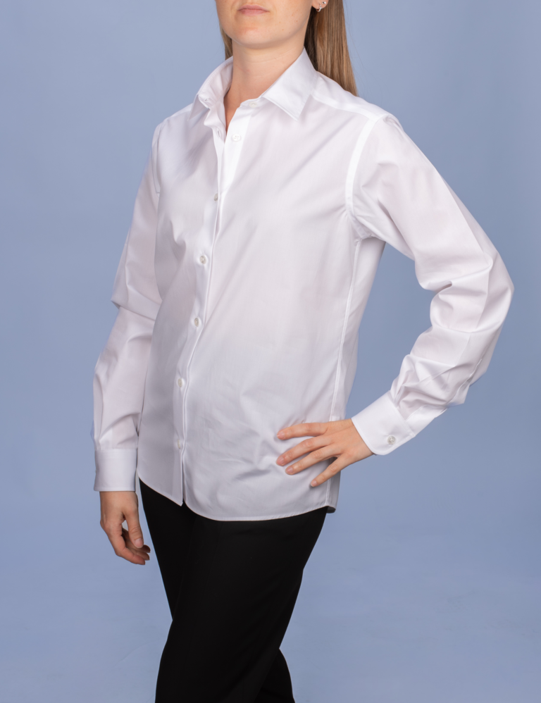 La Chemise Française - Chemisier Satin Blanc – Droite / 48