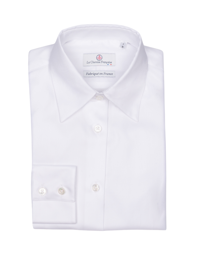 La Chemise Française - Chemisier Satin Blanc – Droite / 48