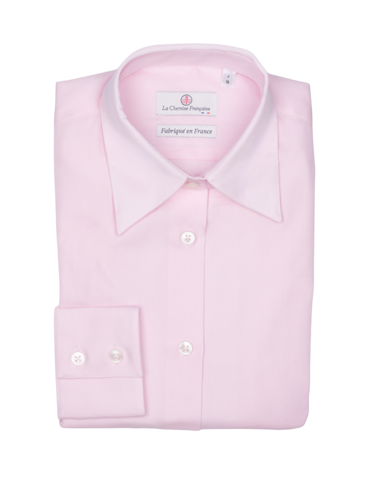 La Chemise Française - Chemisier Twill Fin Rose – Ajustée / 48