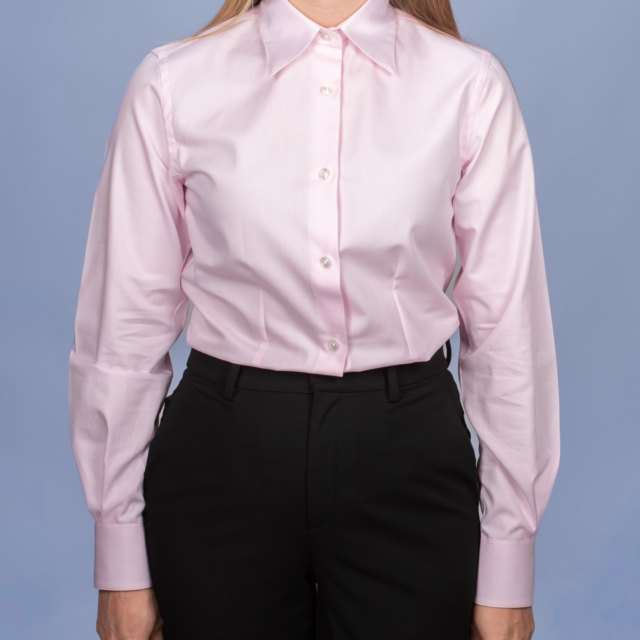 La Chemise Française - Chemisier Twill Fin Rose – Ajustée / 48