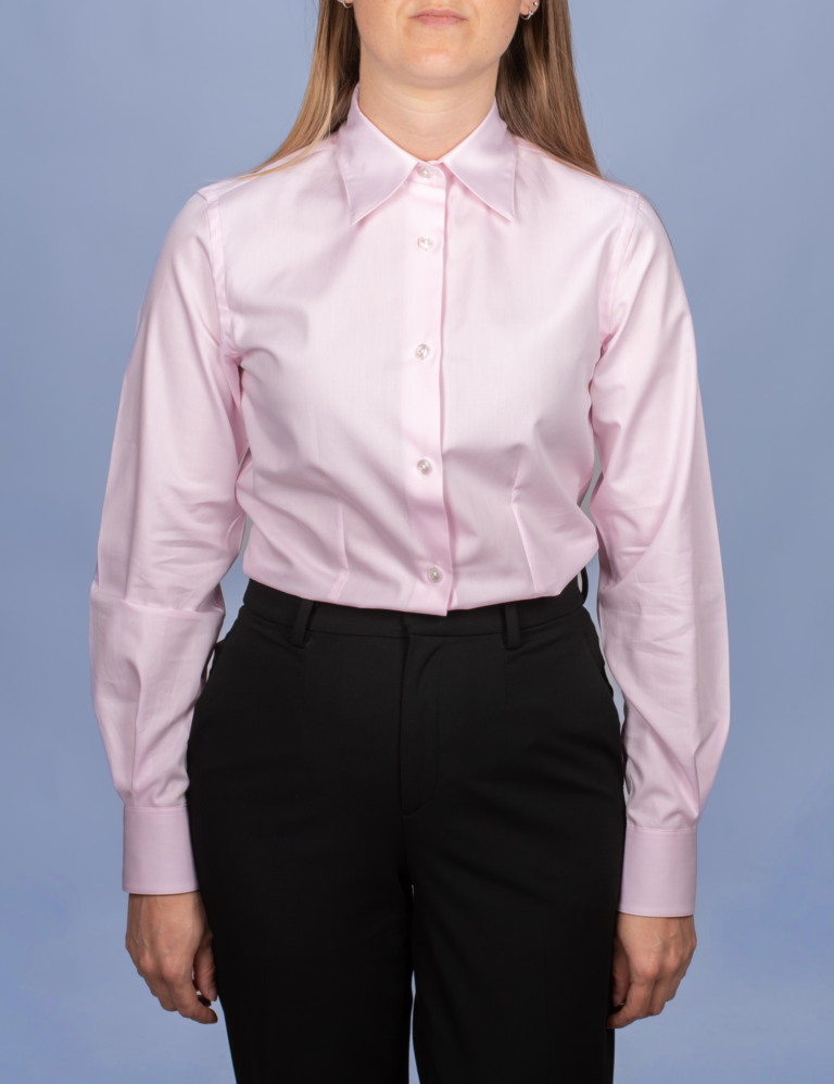La Chemise Française - Chemisier Twill Fin Rose – Ajustée / 48
