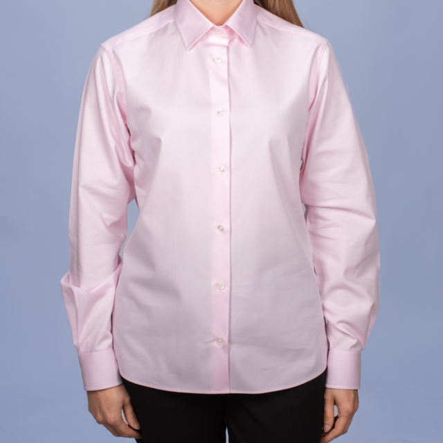 La Chemise Française - Chemisier Twill Fin Rose – Ajustée / 48