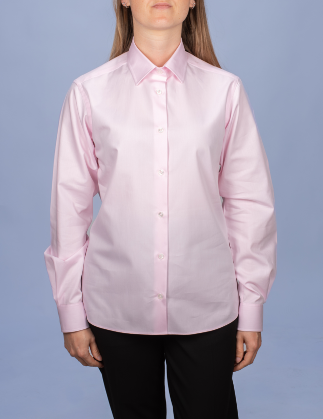 La Chemise Française - Chemisier Twill Fin Rose – Ajustée / 48