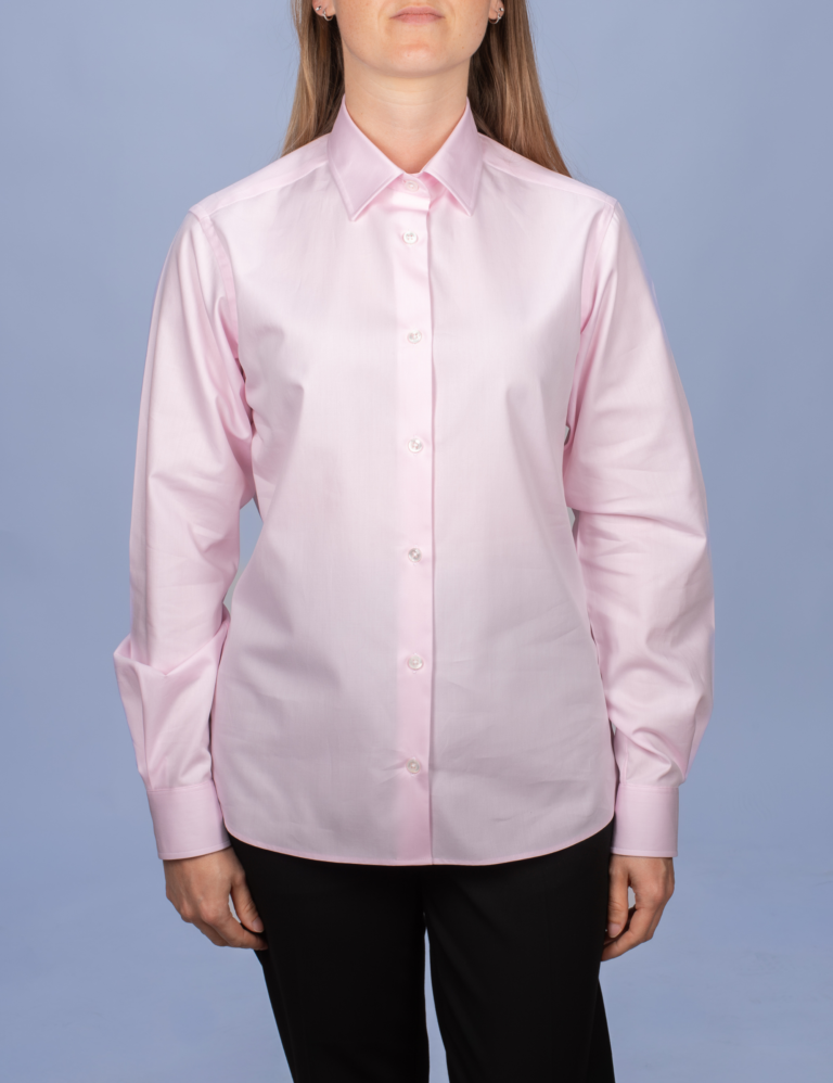 La Chemise Française - Chemisier Twill Fin Rose – Ajustée / 48