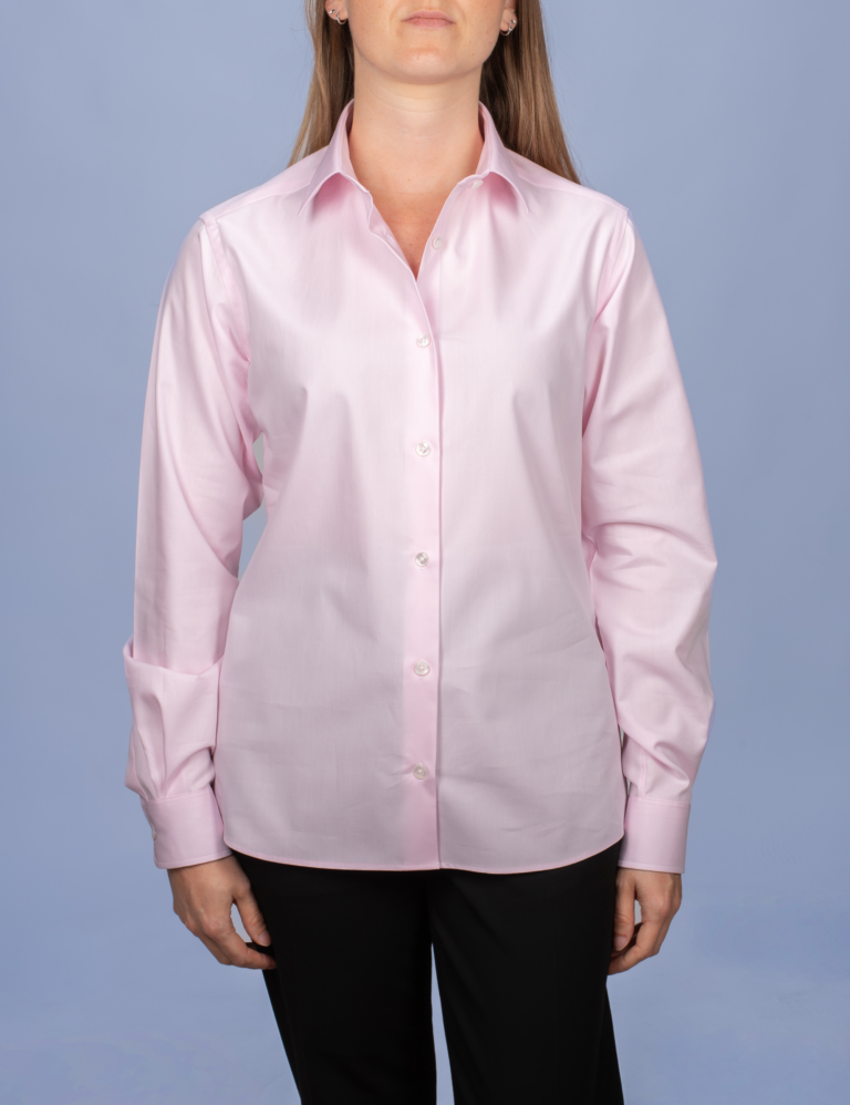La Chemise Française - Chemisier Twill Fin Rose – Ajustée / 48