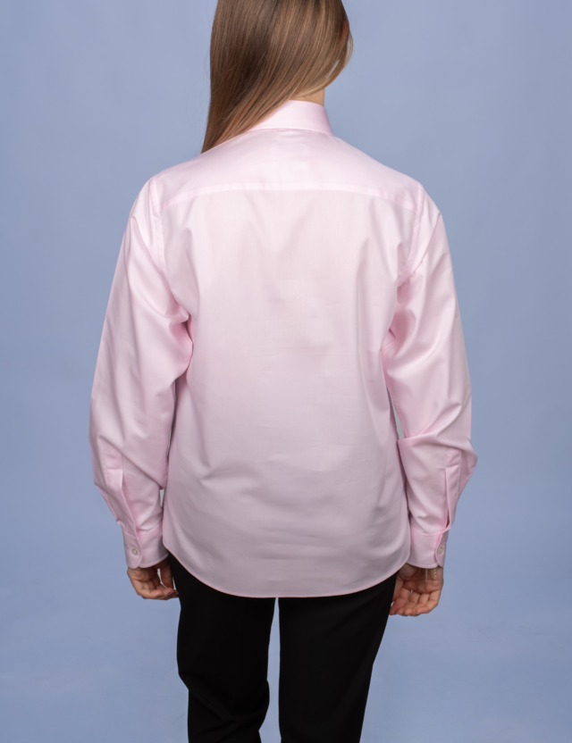 La Chemise Française - Chemisier Twill Fin Rose – Droite / 32
