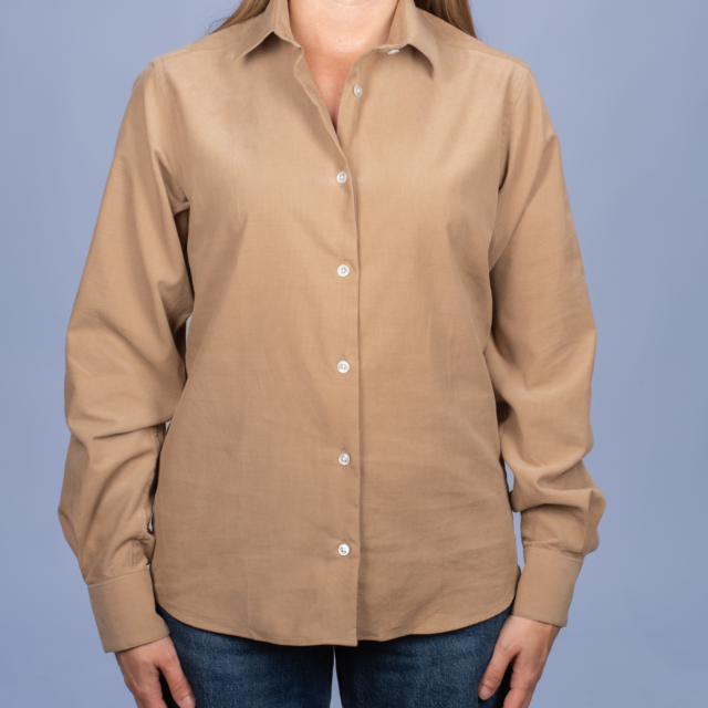 La Chemise Française - Chemisier Velours Milleraies Camel – 46