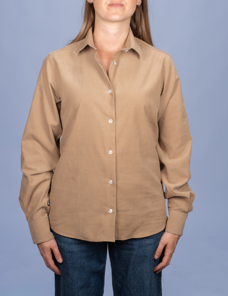 La Chemise Française - Chemisier Velours Milleraies Camel – 46