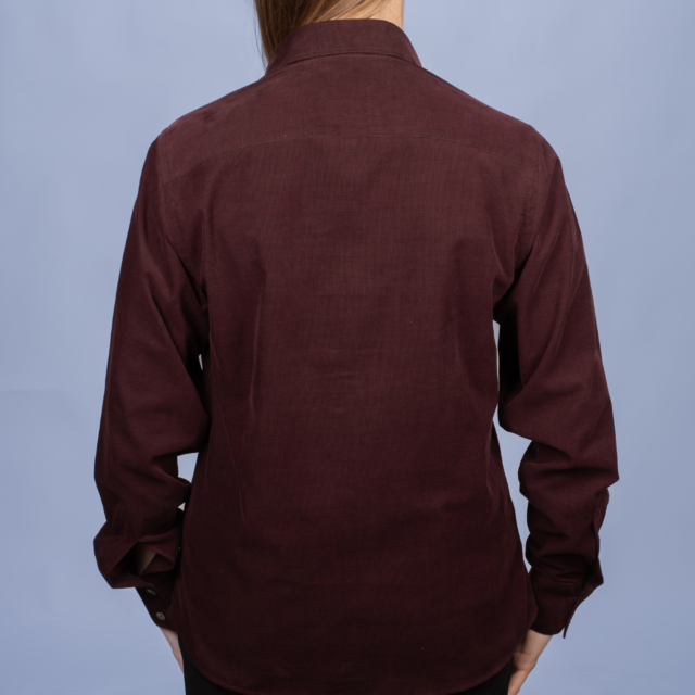 La Chemise Française - Chemisier Velours Milleraies Prune – 36
