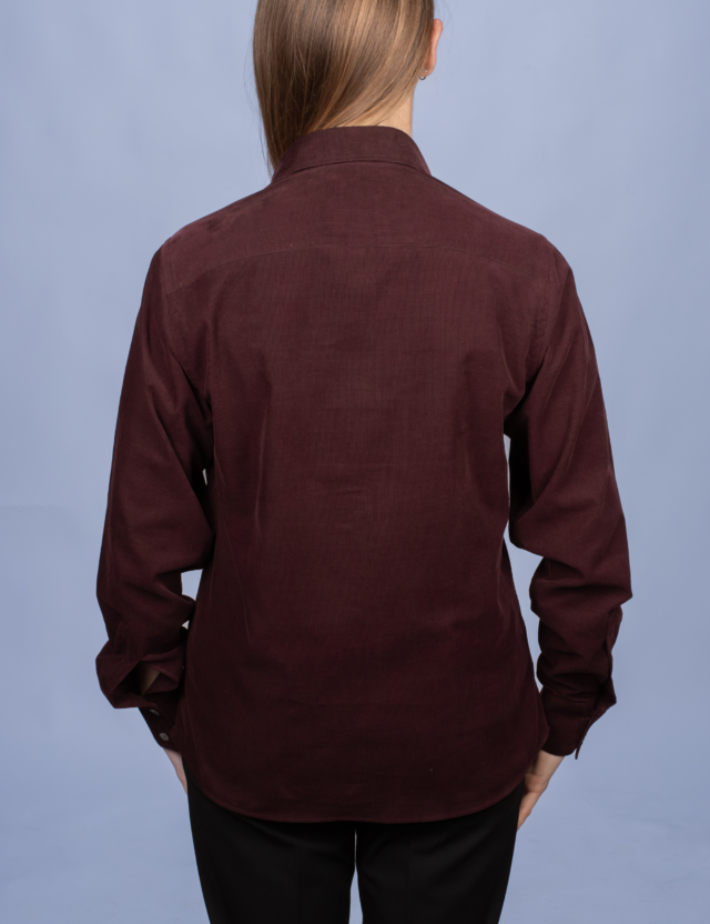 La Chemise Française - Chemisier Velours Milleraies Prune – 36