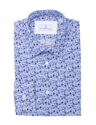 Chemise Fleurs Bleues par la marque La Chemise Française La Chemise Française - Chemise Fleurs Bleues