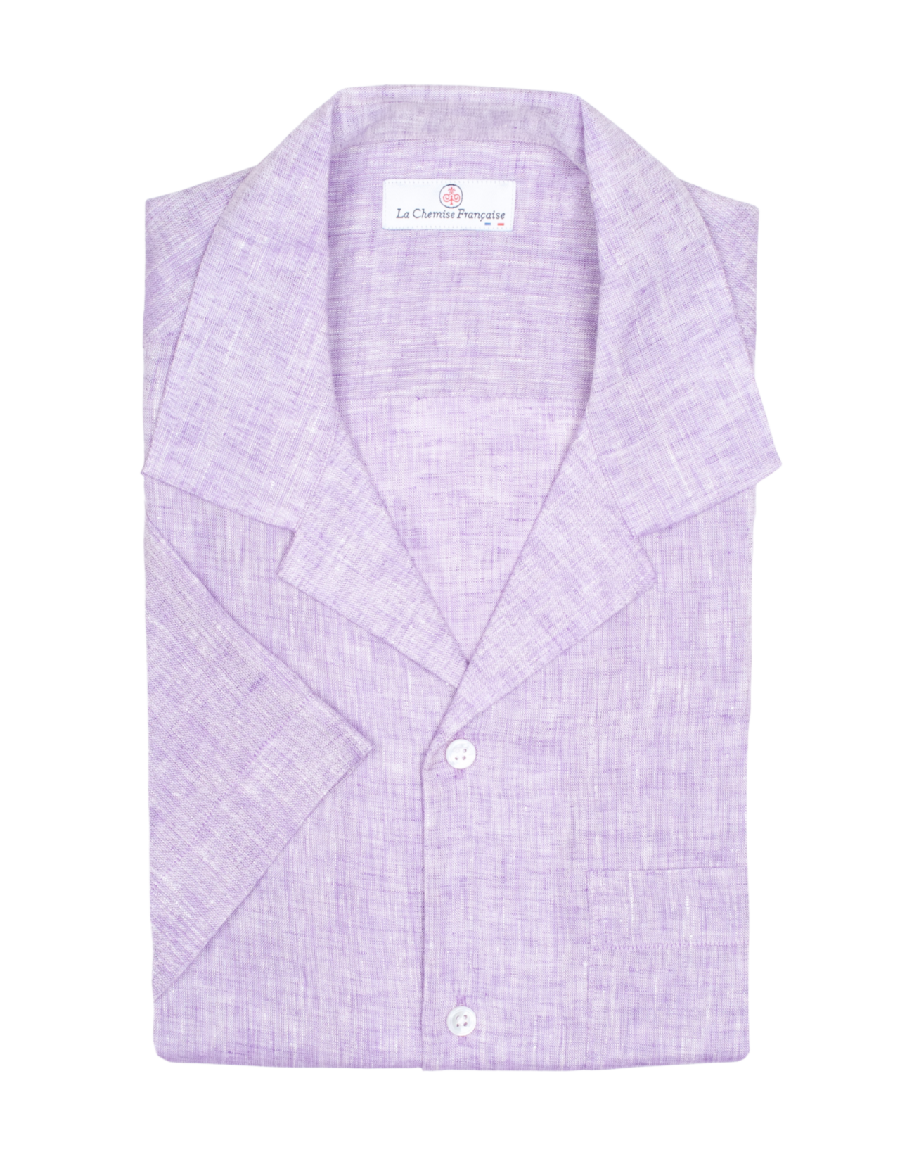 la chemise francaise chemise havane lin normand col cubain lavande pliee a4faa0b8 85ae 4f4e 8932 cd8d77060a4e La Chemise Française - Chemise Havane Lavande - Col Cubain – XL