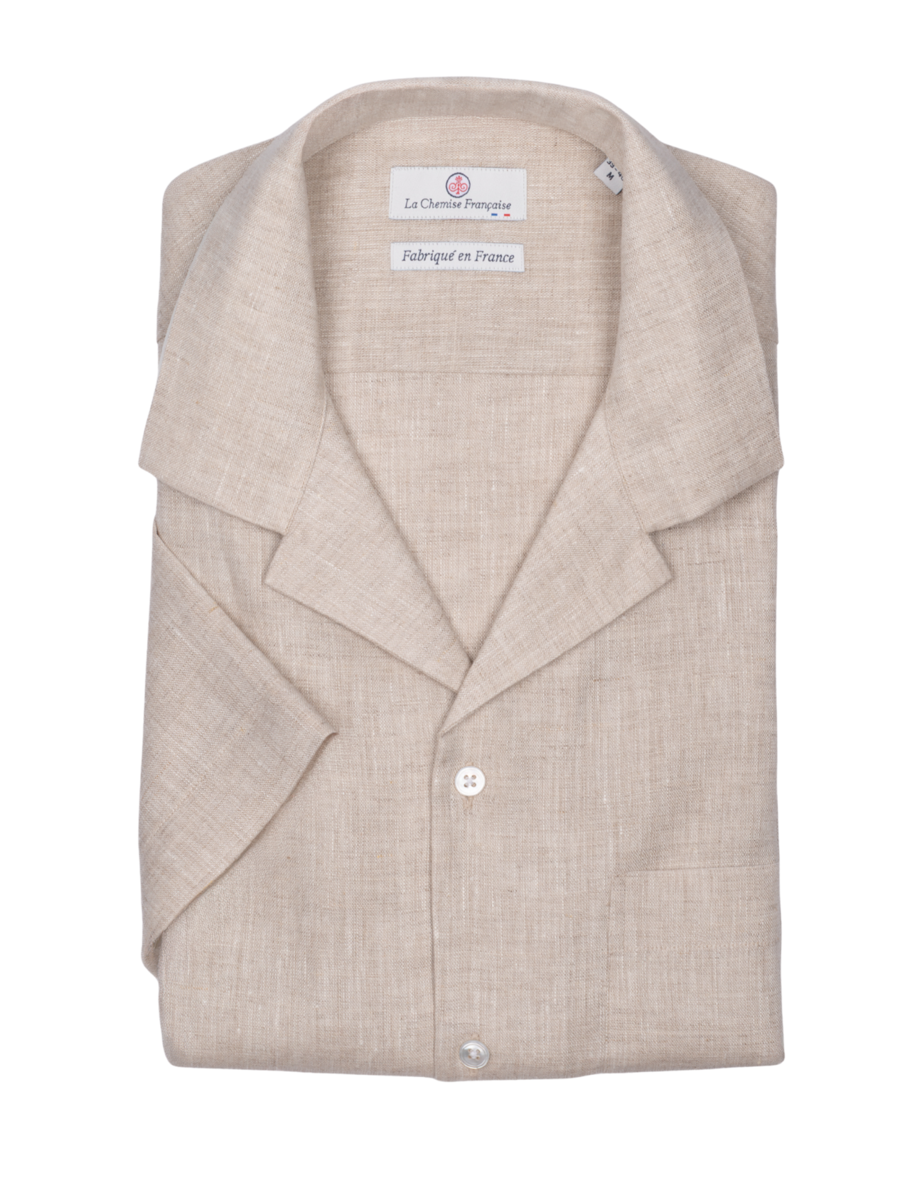 la chemise francaise chemise havane lin normand col cubain sable pliee La Chemise Française - Chemise Havane Sable - Col Cubain – XL